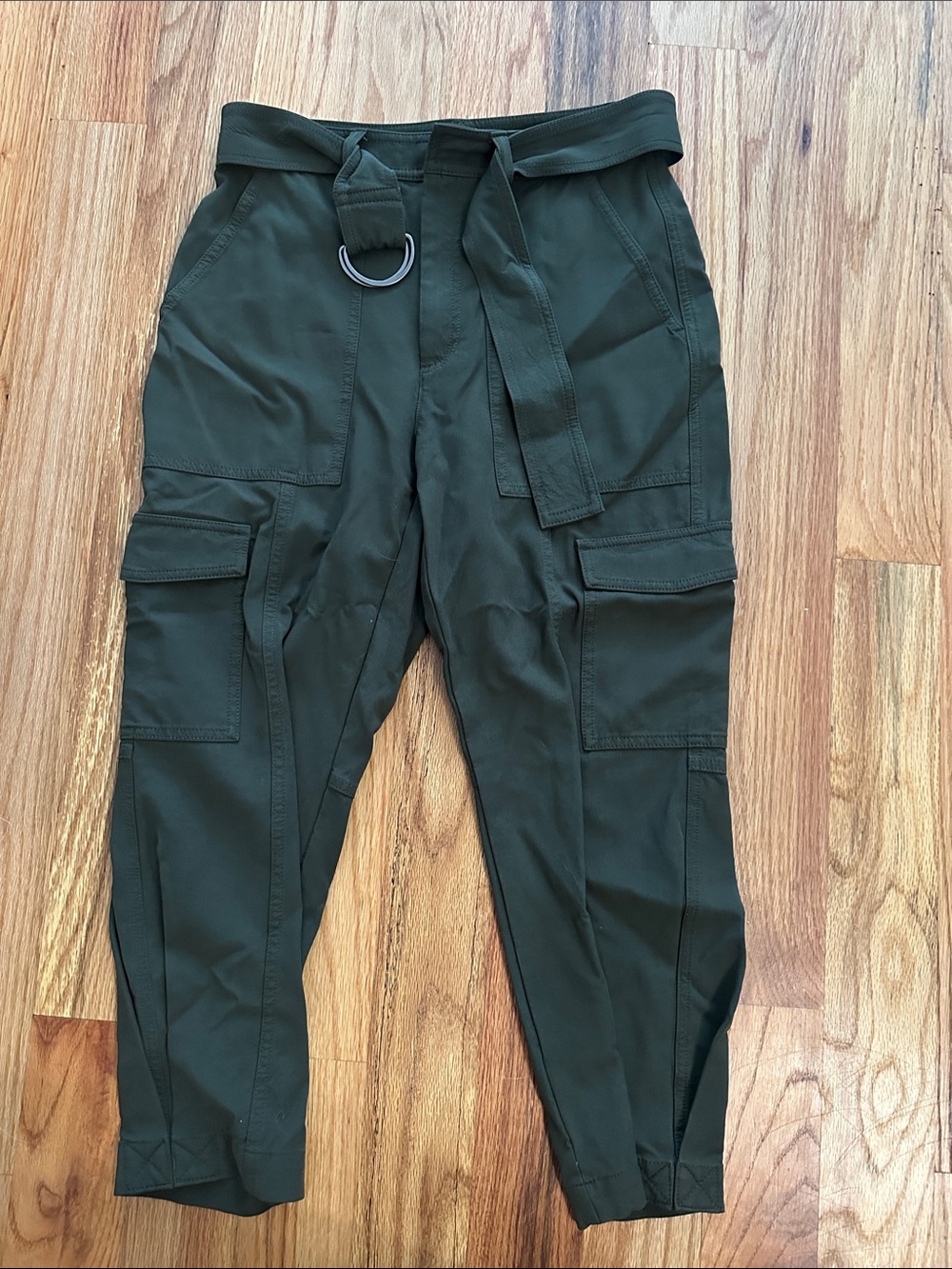 Banana Republic Dark Olive Cargo Pants with D-Ring Belt